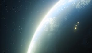 Preview wallpaper planet, glow, space, stars, universe
