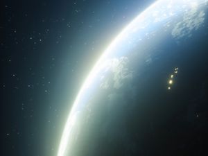 Preview wallpaper planet, glow, space, stars, universe