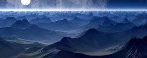 Preview wallpaper planet, hills, art, horizon