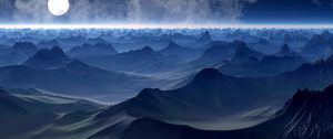 Preview wallpaper planet, hills, art, horizon