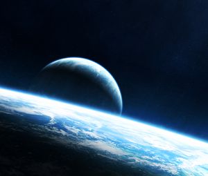 Preview wallpaper planet, light, glow, atmosphere, space