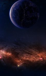 Preview wallpaper planet, light, stars, nebula