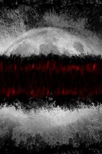 Preview wallpaper planet, lines, paint, abstraction, dark, red, gray