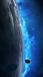 Preview wallpaper planet, meteorite, asteroid, space