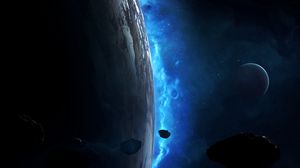 Preview wallpaper planet, meteorite, asteroid, space