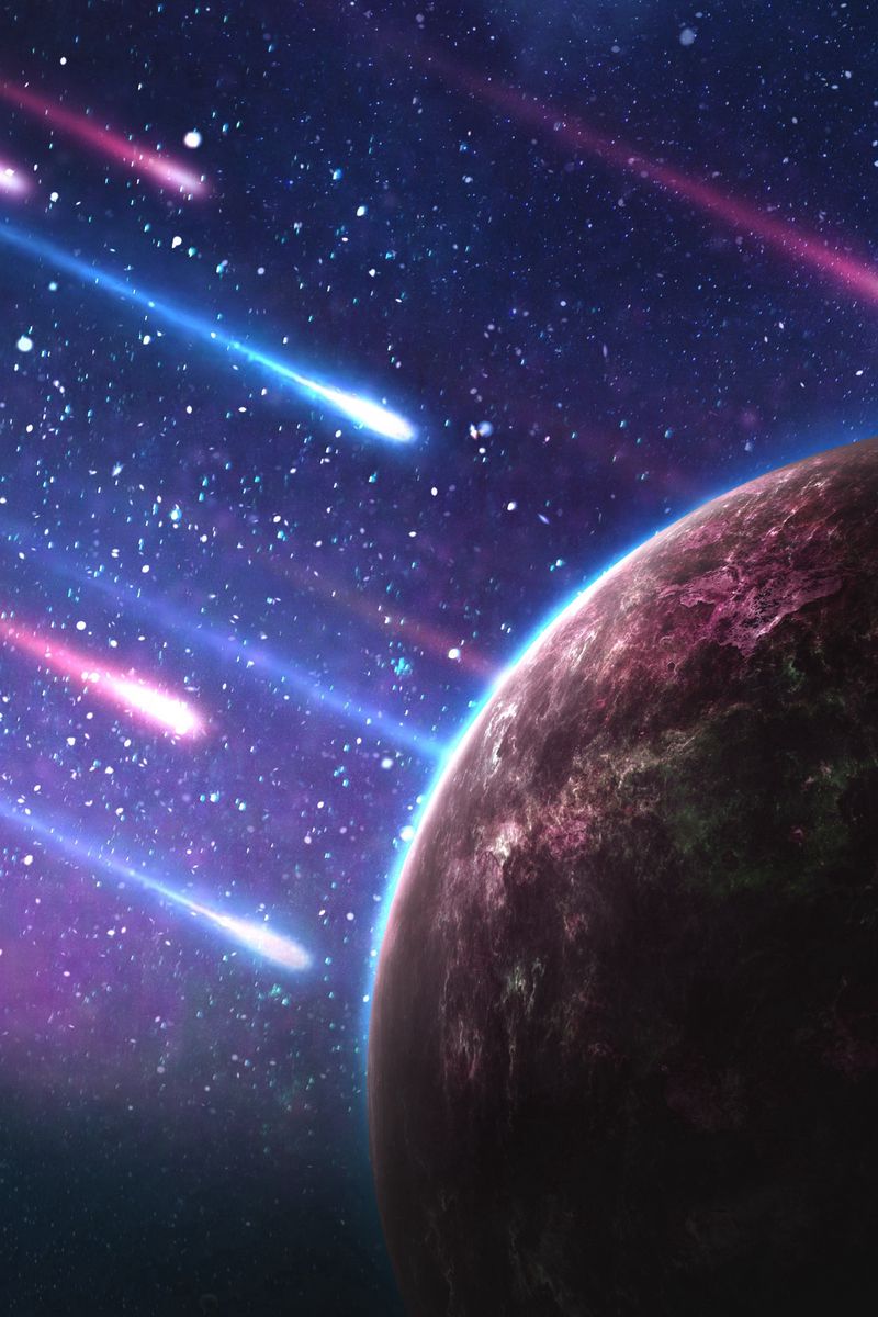 Download Wallpaper 800x1200 Planet Meteorites Space Galaxy Iphone 4s