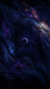 Preview wallpaper planet, nebula, galaxy, stars, space, dark