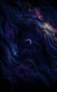 Preview wallpaper planet, nebula, galaxy, stars, space, dark