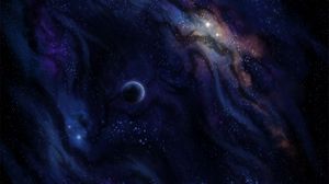 Preview wallpaper planet, nebula, galaxy, stars, space, dark