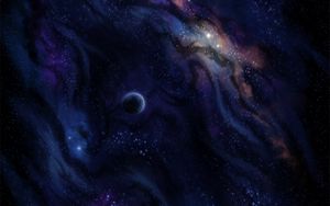 Preview wallpaper planet, nebula, galaxy, stars, space, dark