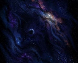 Preview wallpaper planet, nebula, galaxy, stars, space, dark