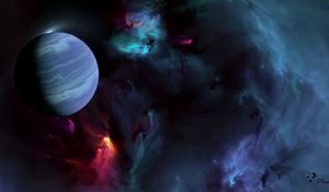 Preview wallpaper planet, nebula, space