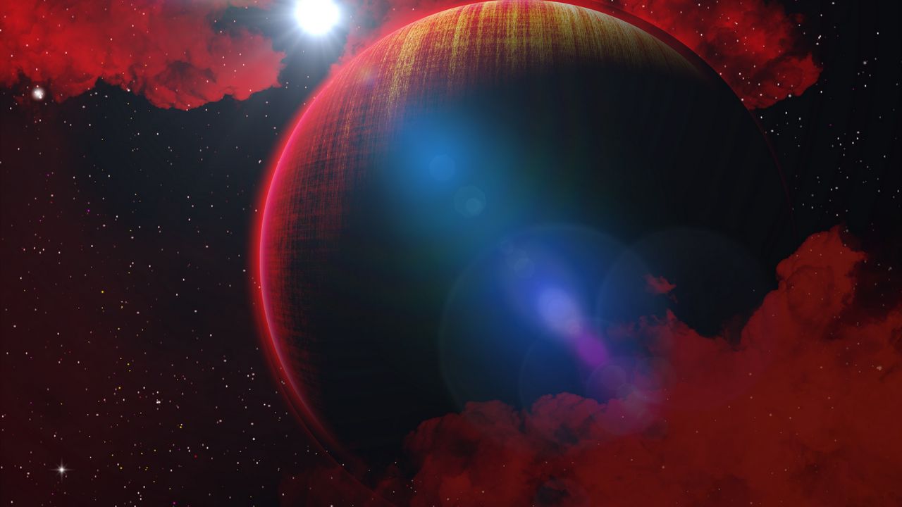 Wallpaper planet, red, fantasy, star, space