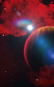 Preview wallpaper planet, red, fantasy, star, space