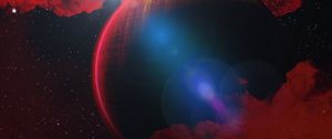 Preview wallpaper planet, red, fantasy, star, space