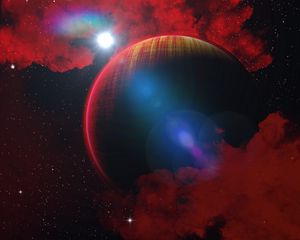 Preview wallpaper planet, red, fantasy, star, space