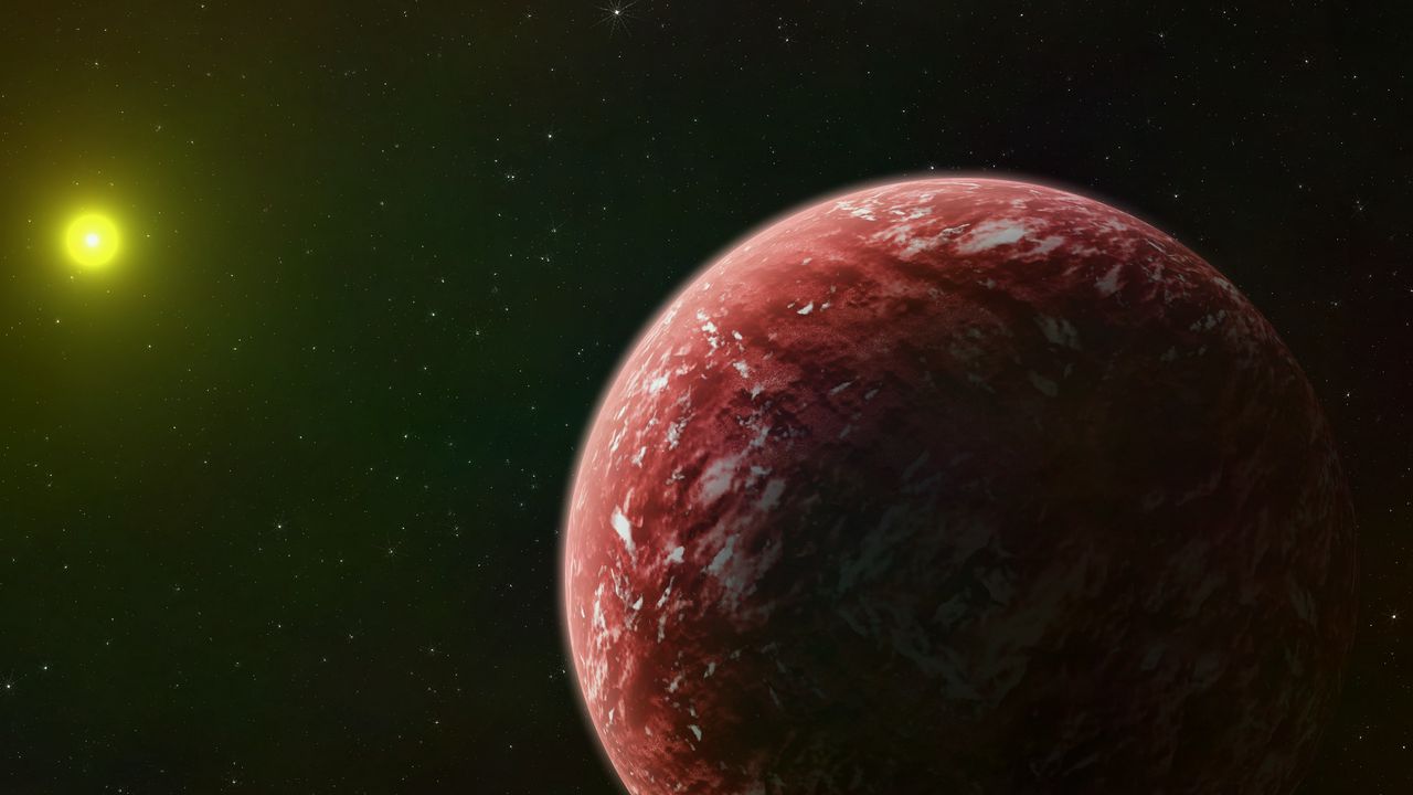 Wallpaper planet, red, surface, space, stars