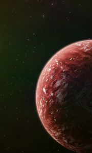 Preview wallpaper planet, red, surface, space, stars