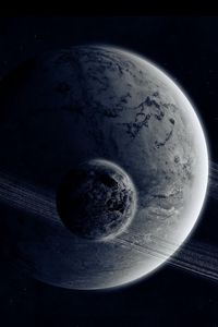 Preview wallpaper planet, ring, star, light, space