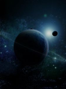 Preview wallpaper planet, ring, star, space