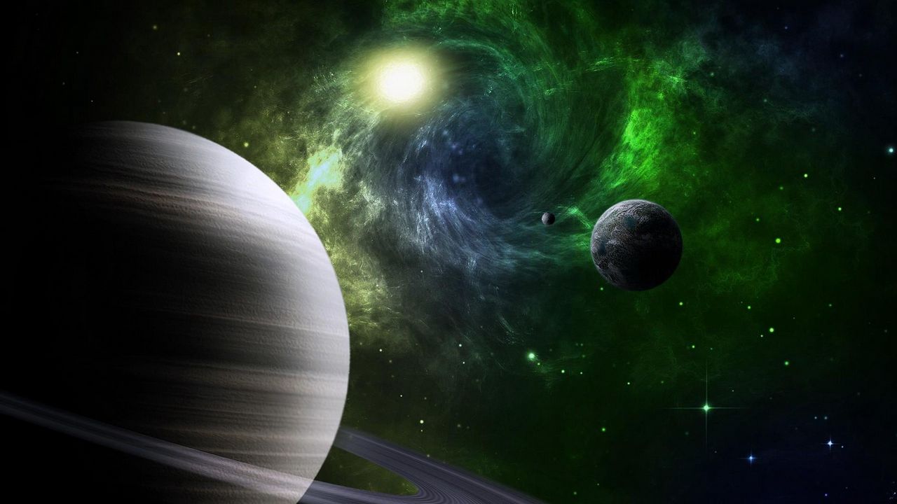 Wallpaper planet, ring, torsion, nebula