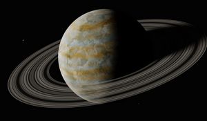 Preview wallpaper planet, rings, space, dark