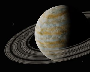 Preview wallpaper planet, rings, space, dark