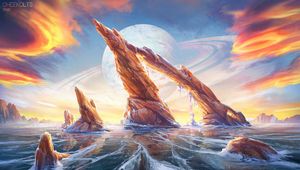 Preview wallpaper planet, rocks, fantasy, ice, art