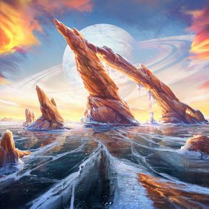 Preview wallpaper planet, rocks, fantasy, ice, art