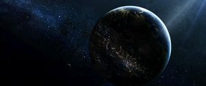 Preview wallpaper planet, satellite, lighting, light