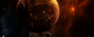 Preview wallpaper planet, satellite, open space, cosmos, universe, galaxy