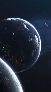 Preview wallpaper planet, satellite, orbit