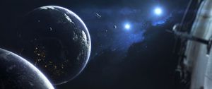 Preview wallpaper planet, satellite, orbit