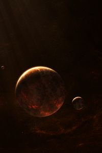 Preview wallpaper planet, satellite, space, dark, universe