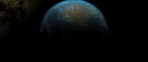 Preview wallpaper planet, shadow, space, stars, universe, dark