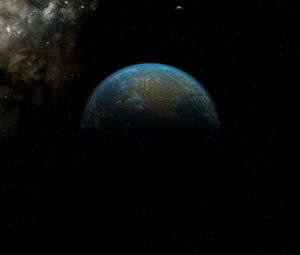 Preview wallpaper planet, shadow, space, stars, universe, dark