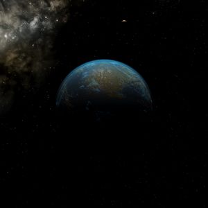 Preview wallpaper planet, shadow, space, stars, universe, dark