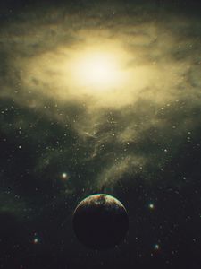 Preview wallpaper planet, shine, galaxy, nebula, stars
