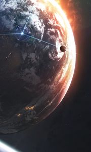 Preview wallpaper planet, space, ball, satellites