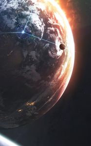 Preview wallpaper planet, space, ball, satellites