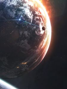 Preview wallpaper planet, space, ball, satellites