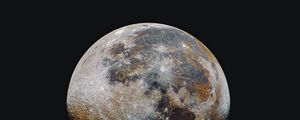 Preview wallpaper planet, space, craters, black