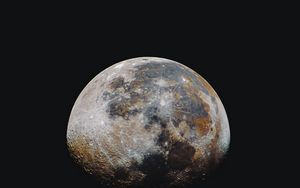 Preview wallpaper planet, space, craters, black