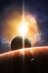 Preview wallpaper planet, space, flare