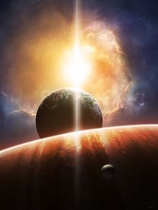 Preview wallpaper planet, space, flare