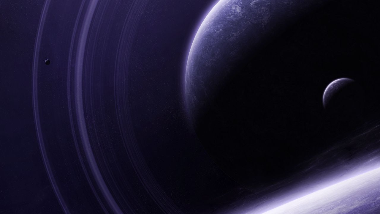 Wallpaper planet, space, outer space, purple dark