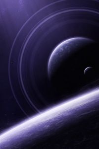 Preview wallpaper planet, space, outer space, purple dark