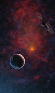 Preview wallpaper planet, space, satellite, universe, outer space, galaxies, stars