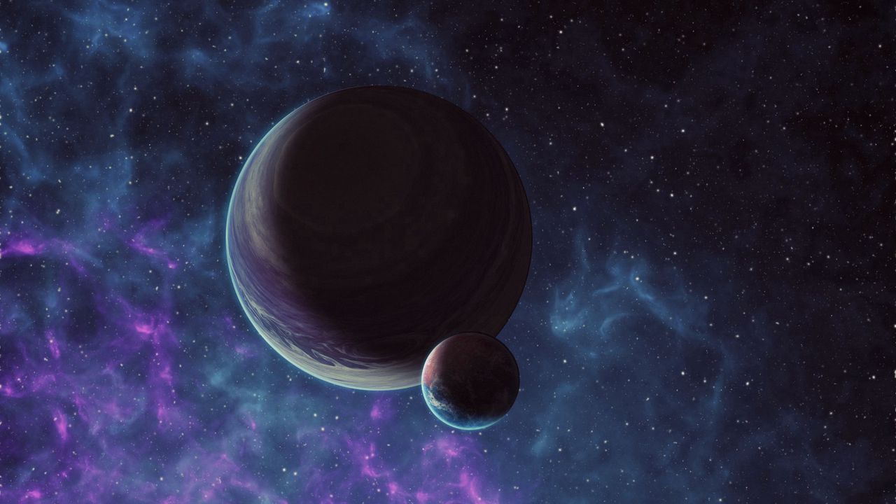 Wallpaper planet, space, satellite, universe, outer space