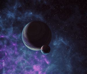 Preview wallpaper planet, space, satellite, universe, outer space